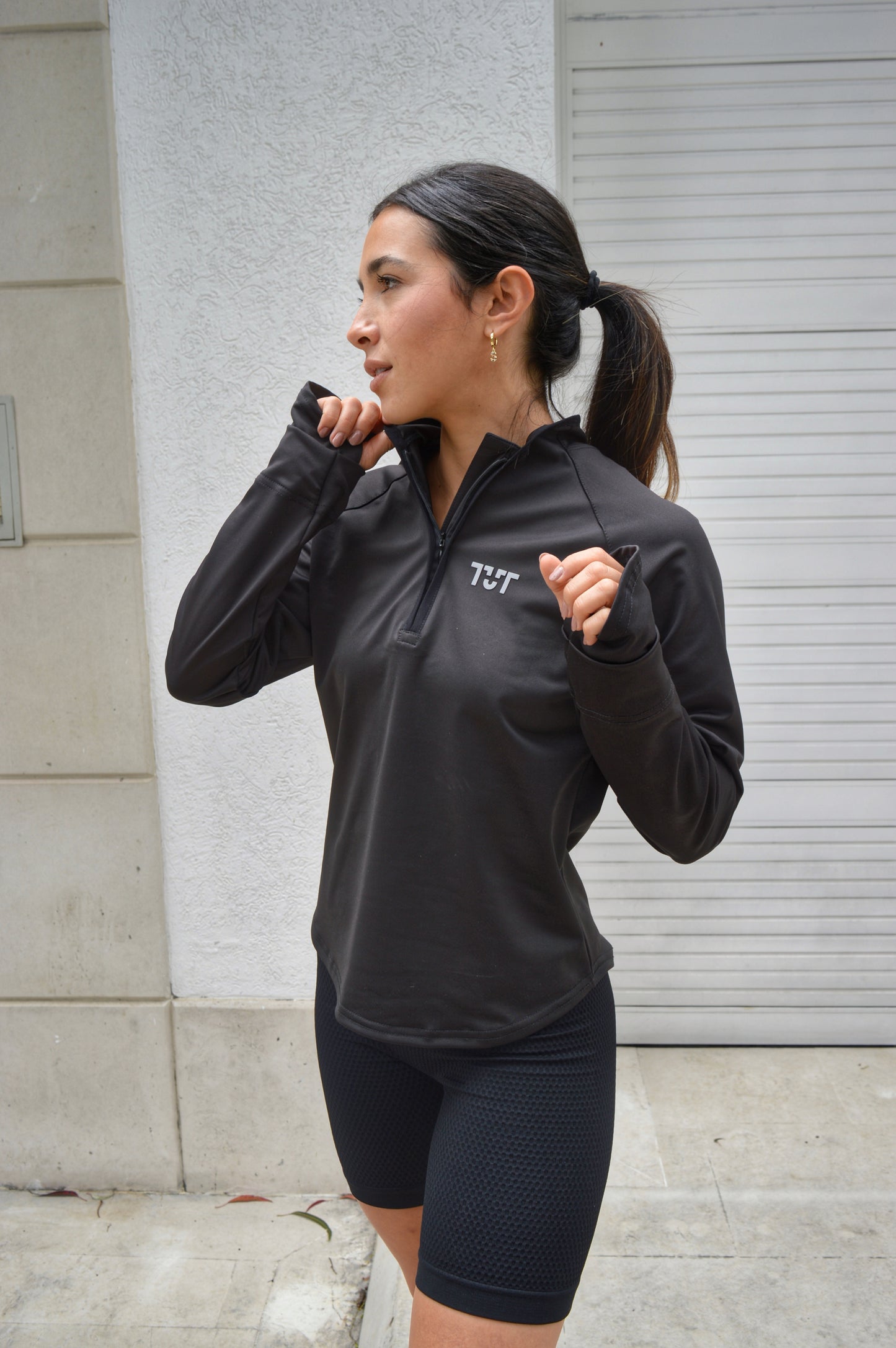 Chaqueta Dry Fit Negra/Blanca/Verde