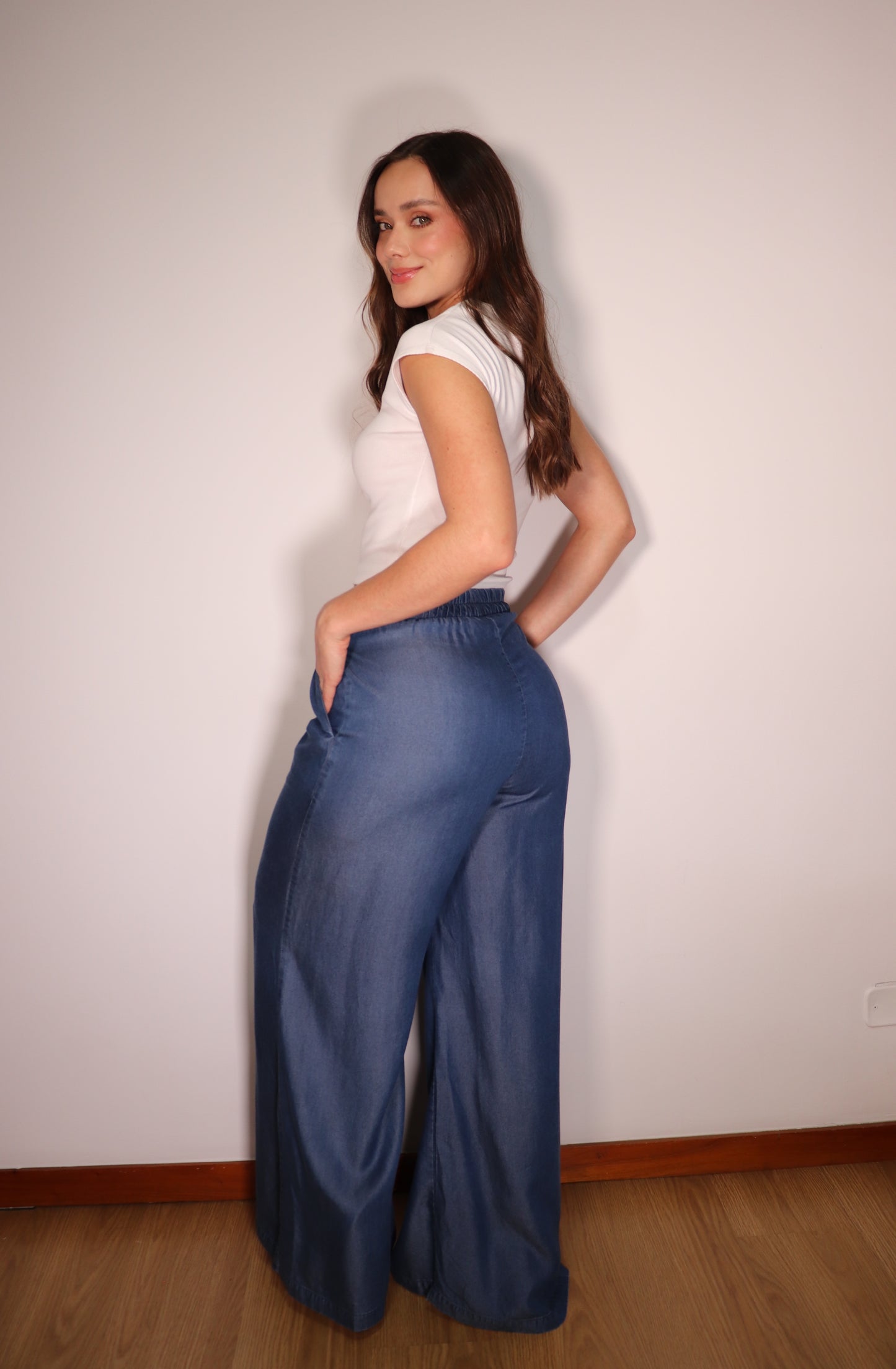 Pantalon Anna Azul Holgado