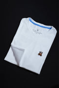 Camiseta para hombre y mujer 100% en algodón color blanca bordada con nuestro Teddy Ski Champ