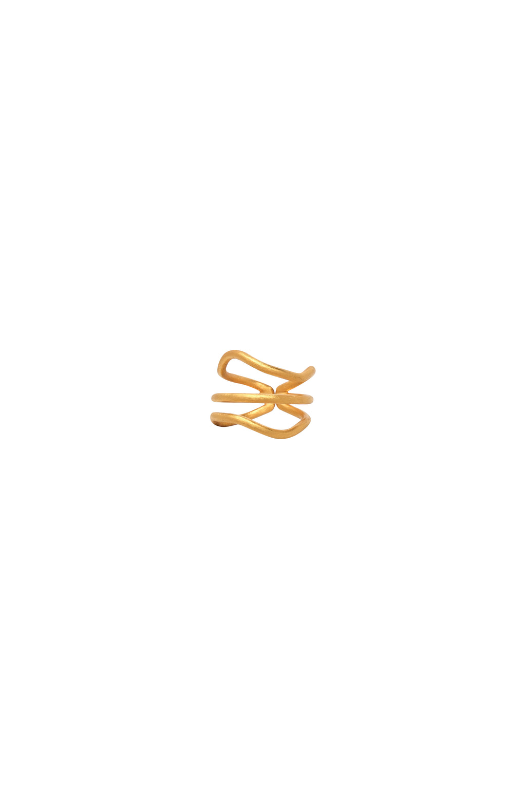 Anillo olas dorado