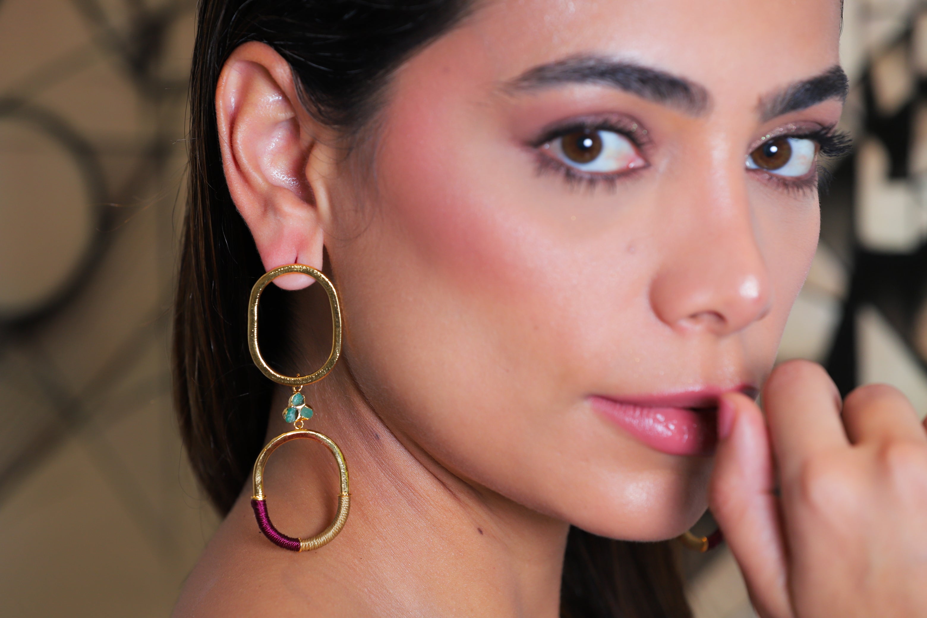 Aretes Ovalos Tejidos Murralla