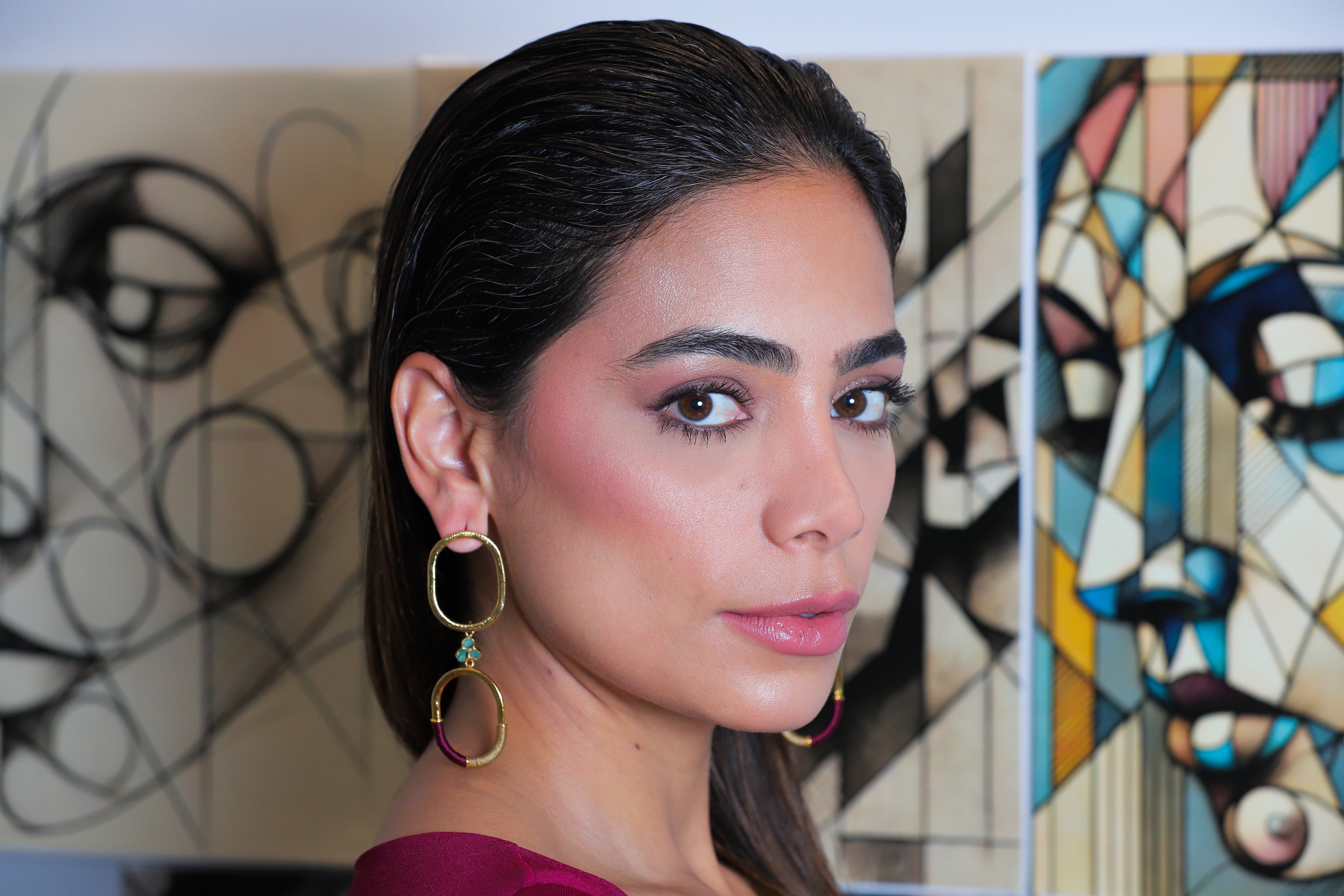 Aretes Ovalos Tejidos Murralla