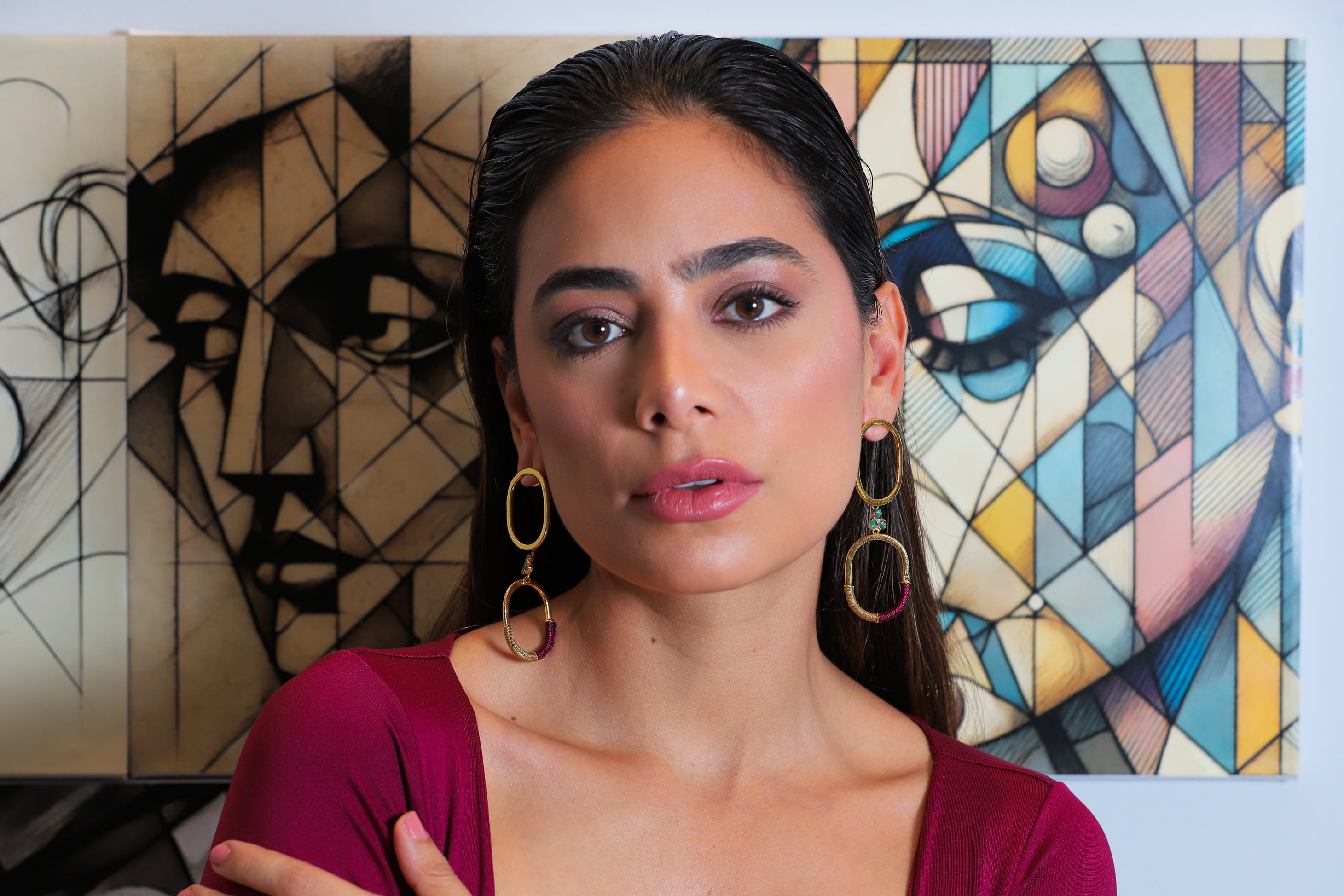 Aretes Ovalos Tejidos Murralla