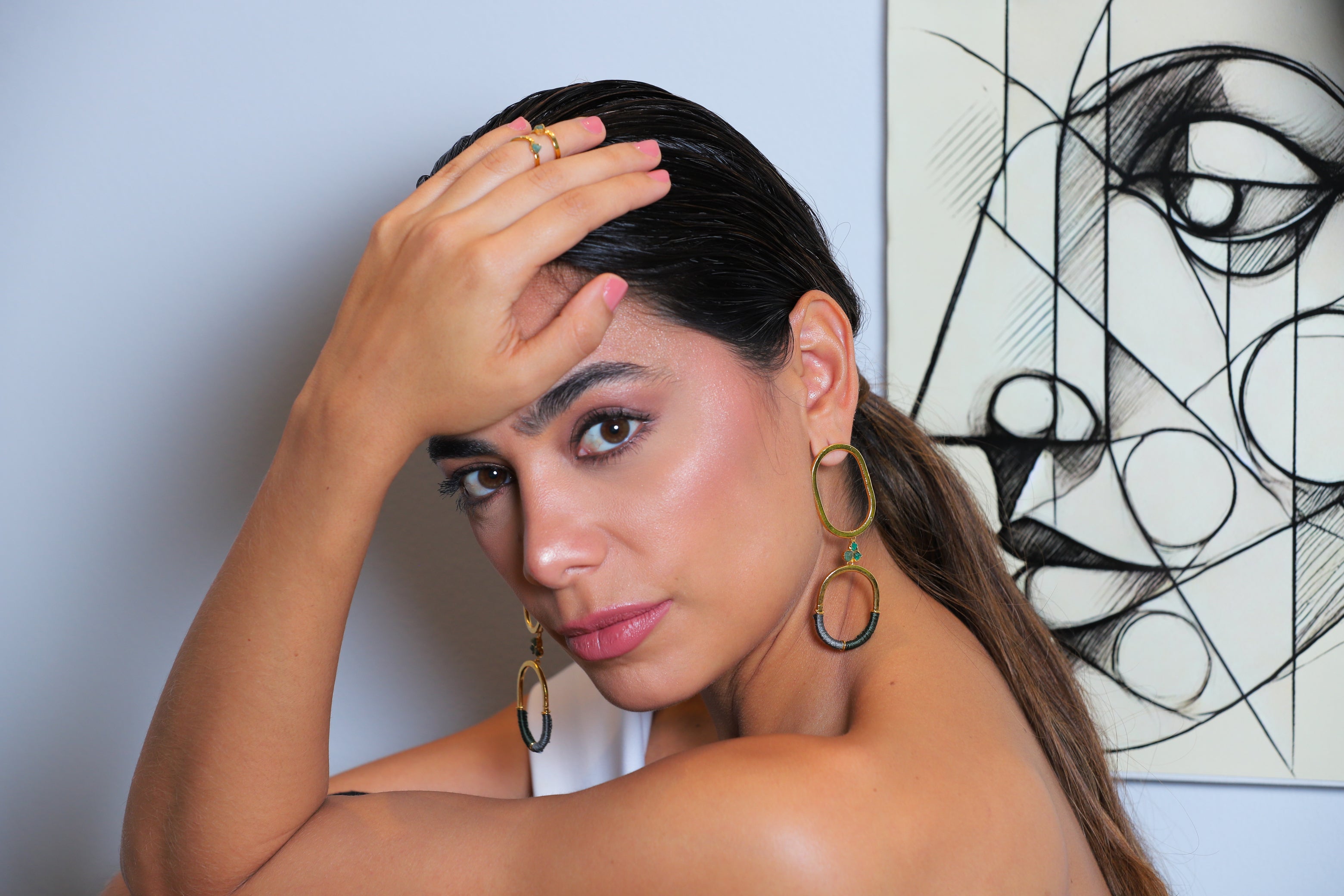 Aretes Ovalos Tejidos Murralla