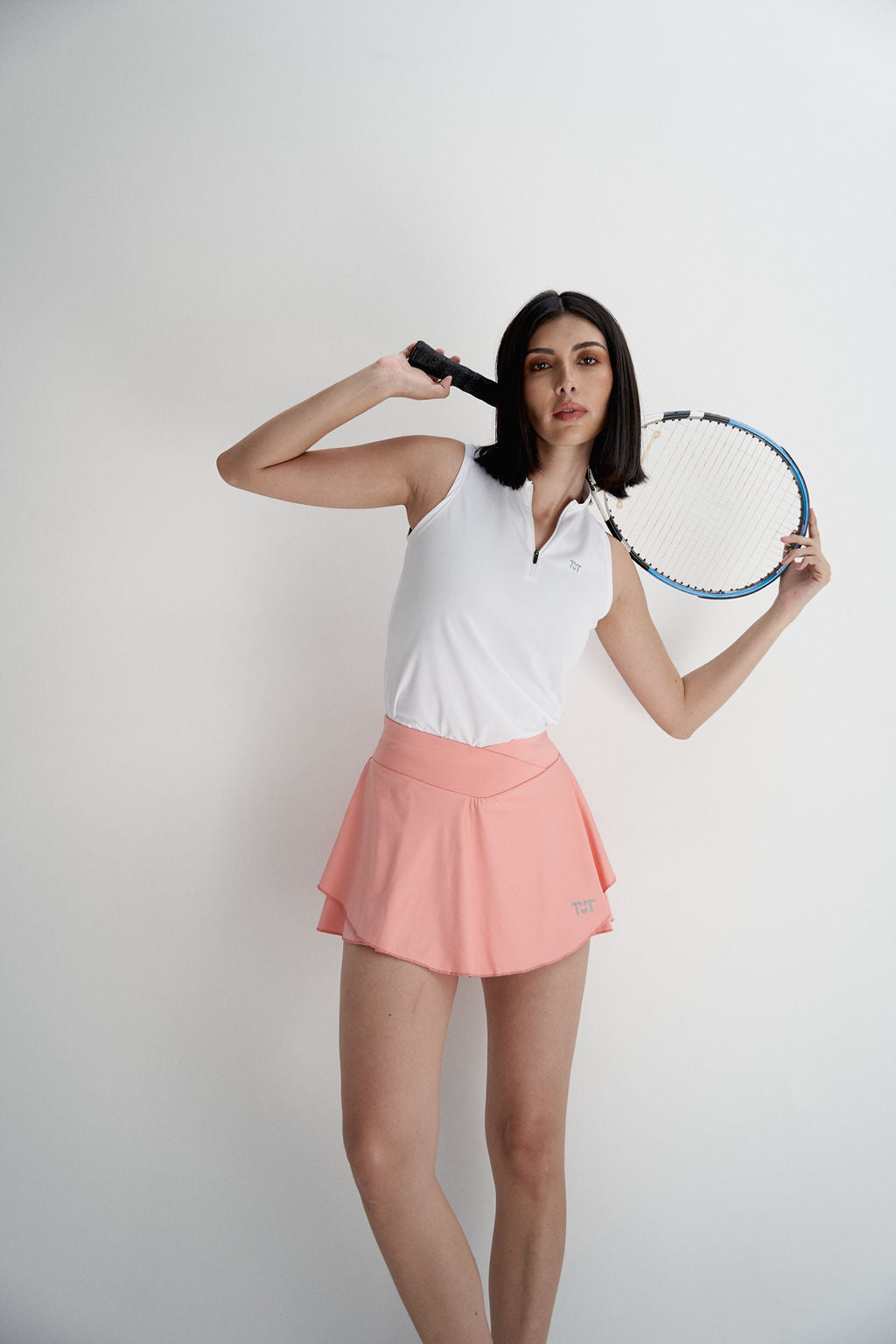 Crossed Court Skirt Baby blue/Blanca/Palo de rosa