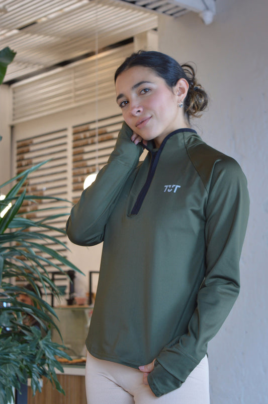 Chaqueta Dry Fit Negra/Blanca/Verde
