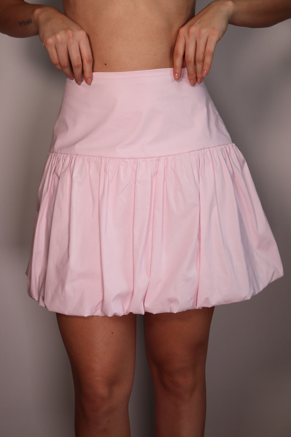 Falda Selena Rosada tipo globo con cremallera