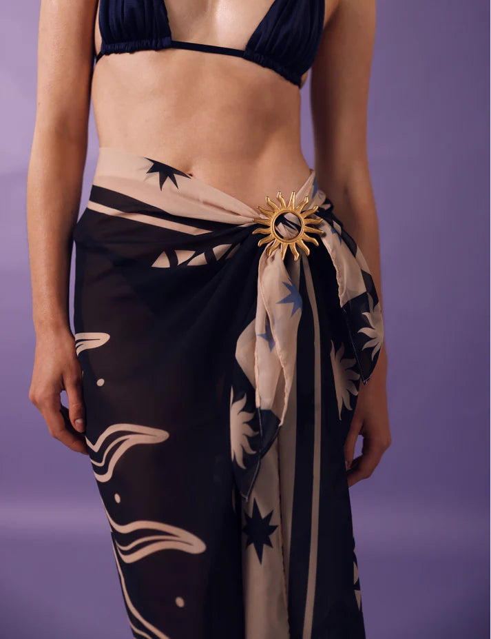 Pareo Eclipse Azul y Beige