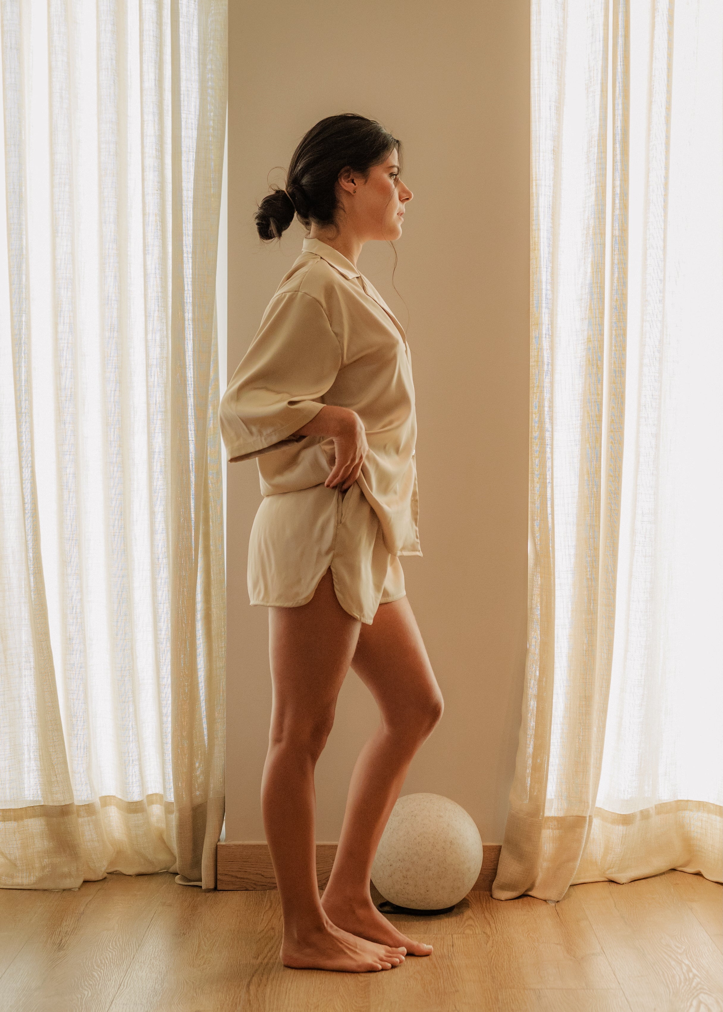 Champagne Short Pijama Set